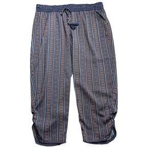 Maurices Boho Jogger Pants XL Navy Printed Elastic Waist Tassel